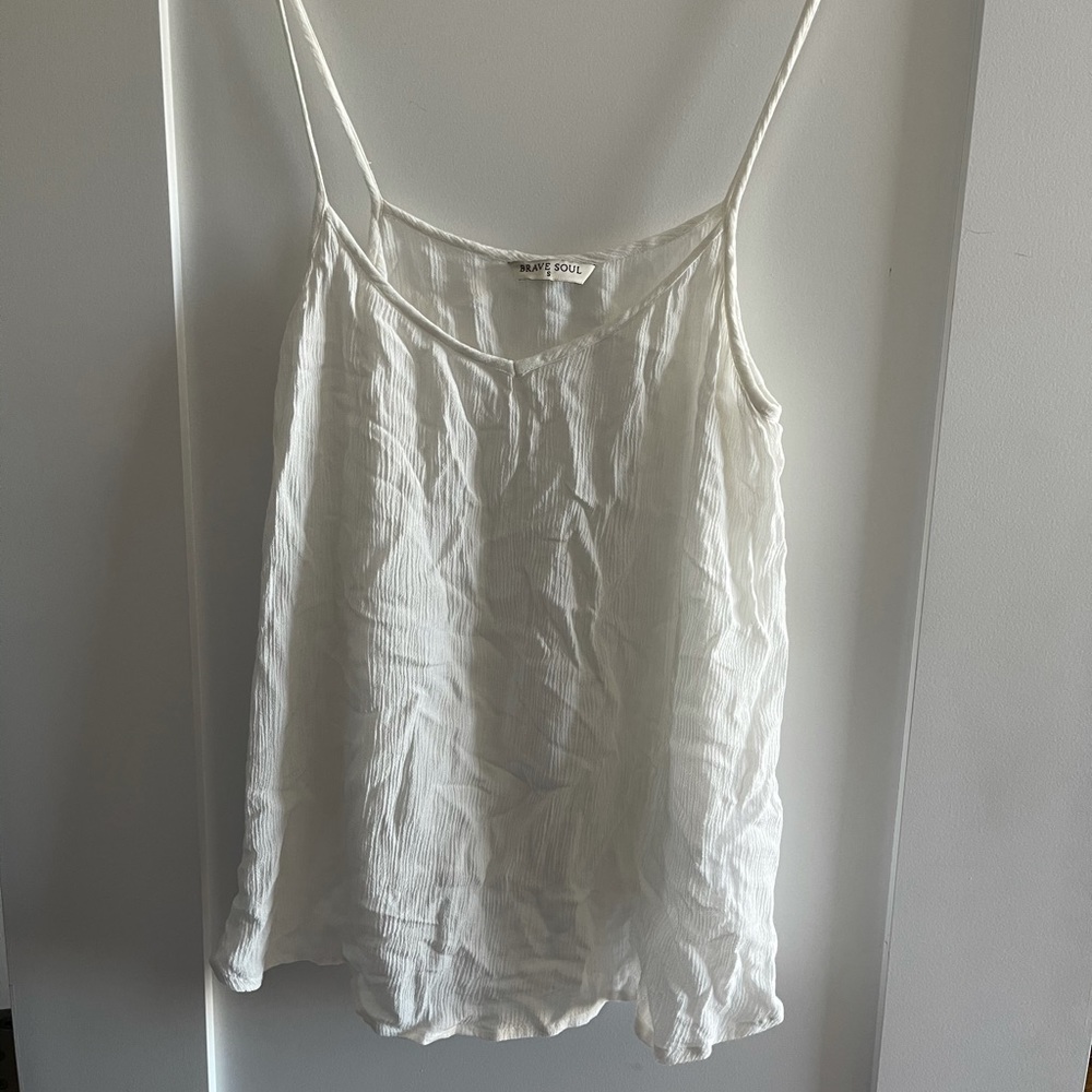 Brave soul white tank top size s